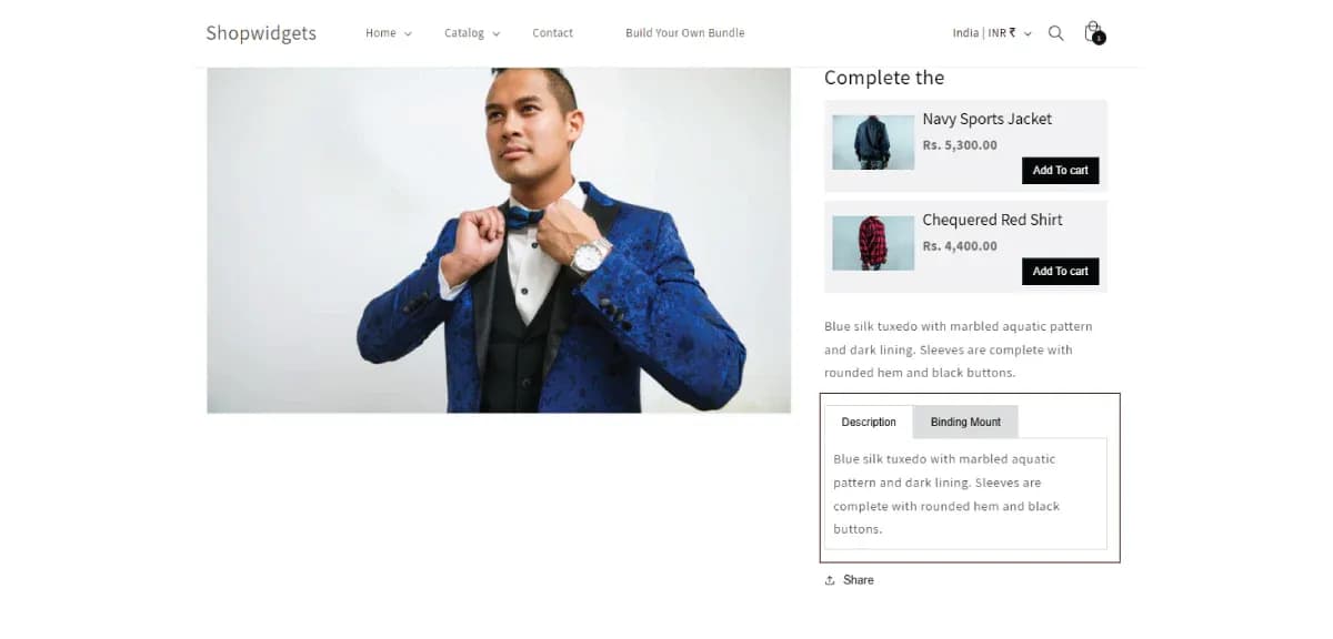 Product Info Tab
