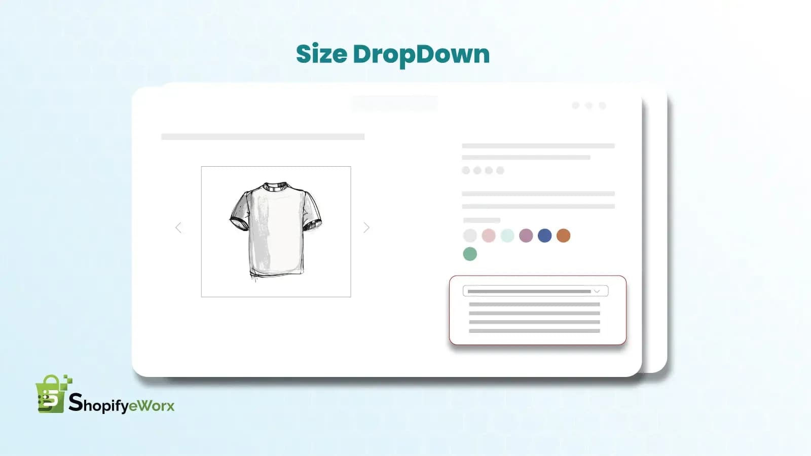 Size dropdown
